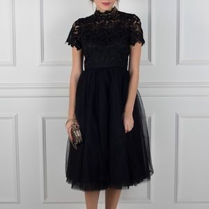 Chi Chi London Bronte Mock Neck Midi Dress